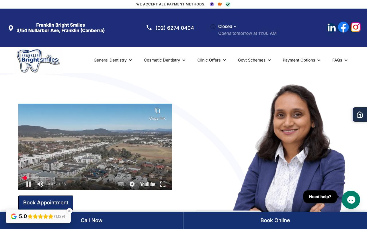 Franklin Bright Smiles website