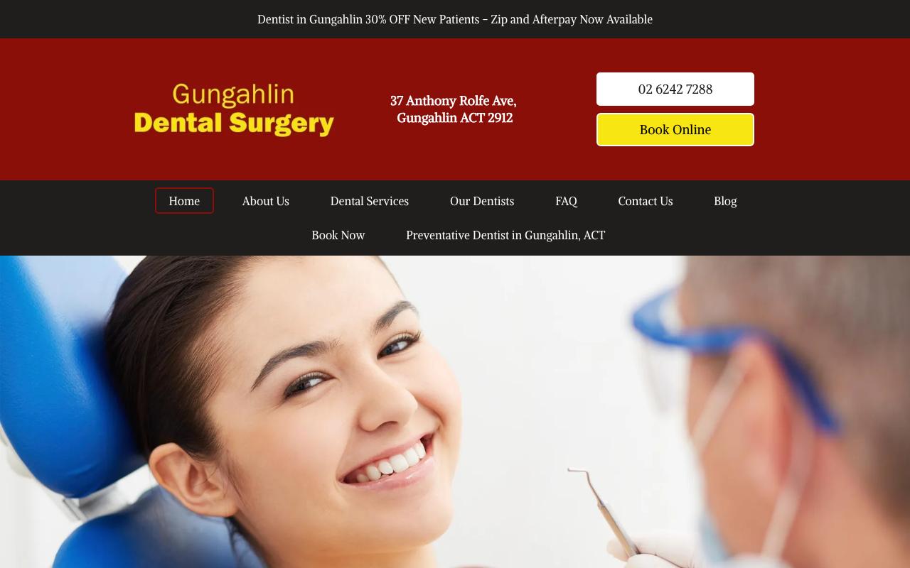 Gungahlin Dental Surgery website