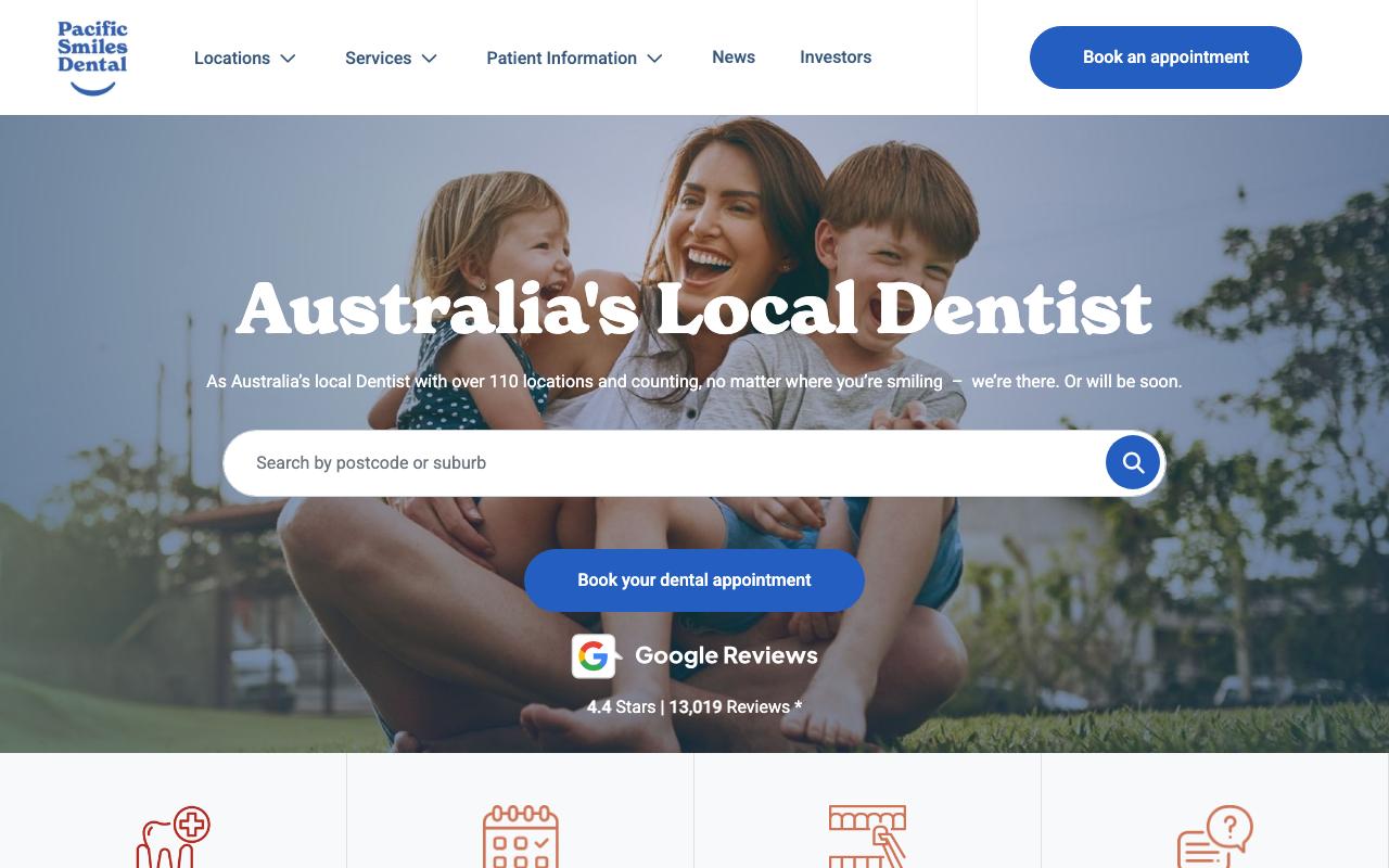 Pacific Smiles Dental Tuggeranong website