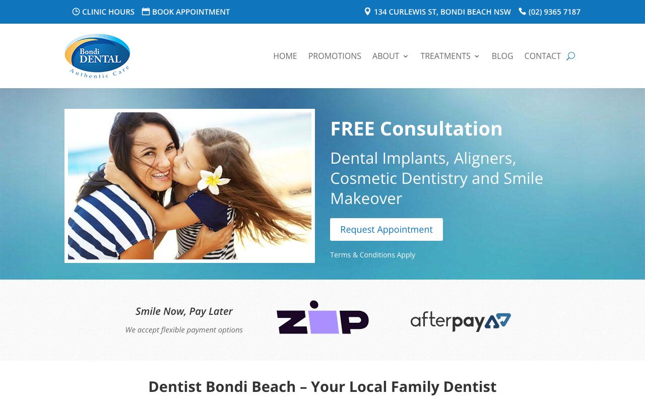 Bondi Dental website