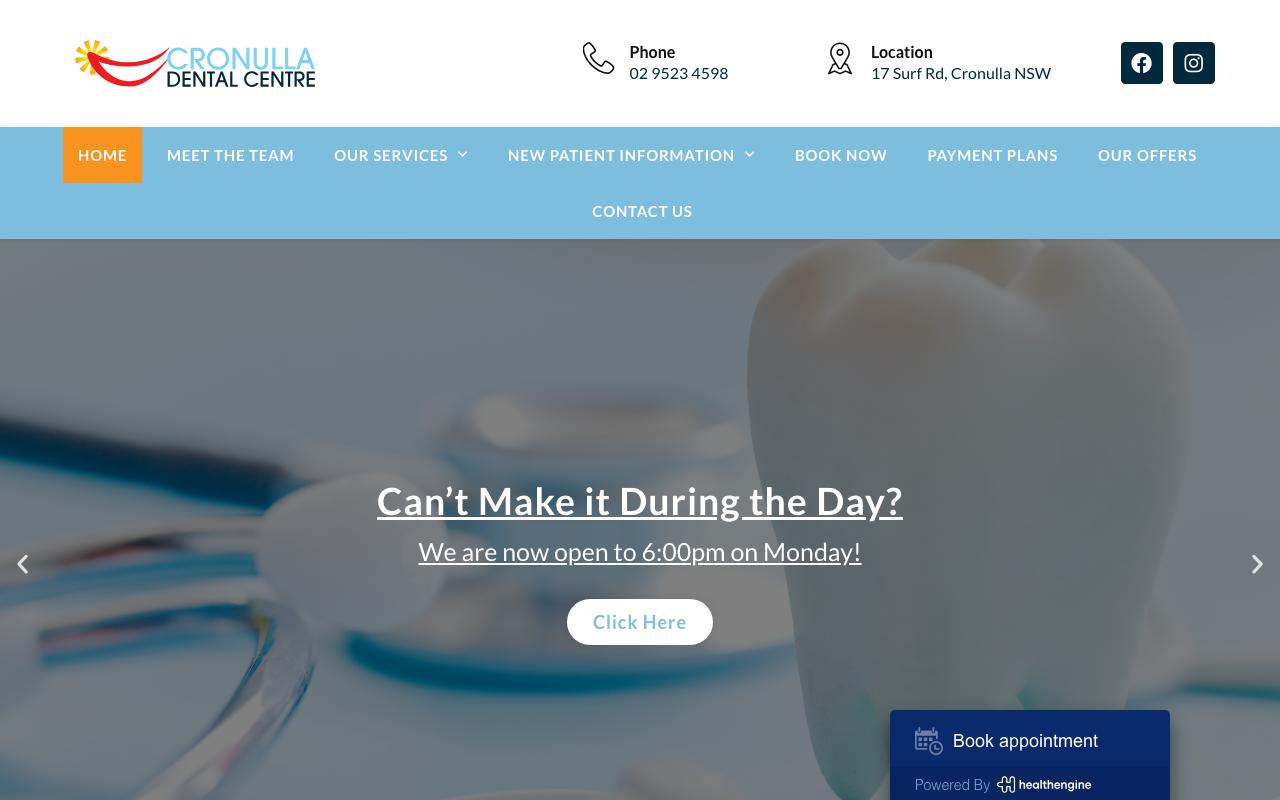 Cronulla Dental Centre website