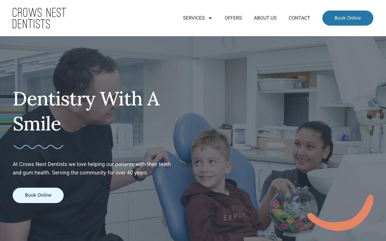 Crows Nest Dentists website