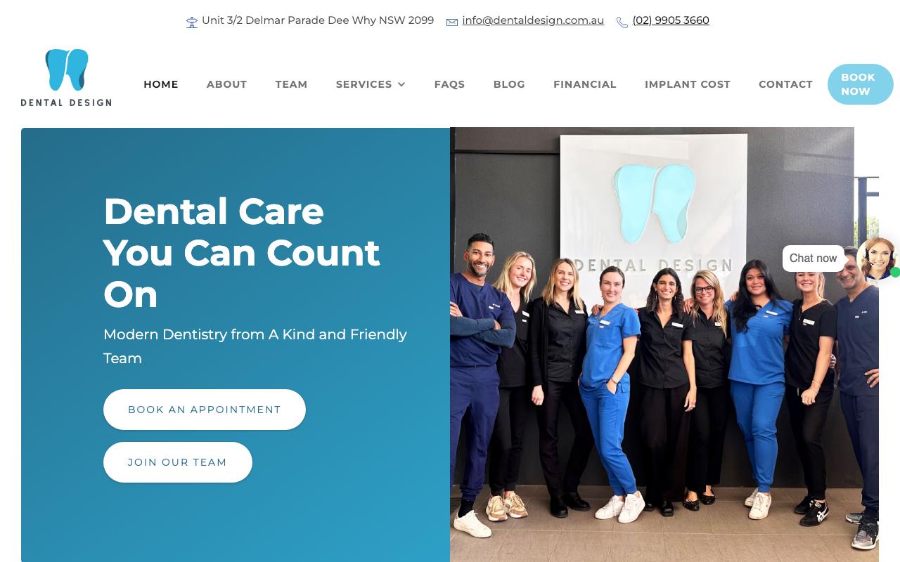 Dental Design Dee Why website