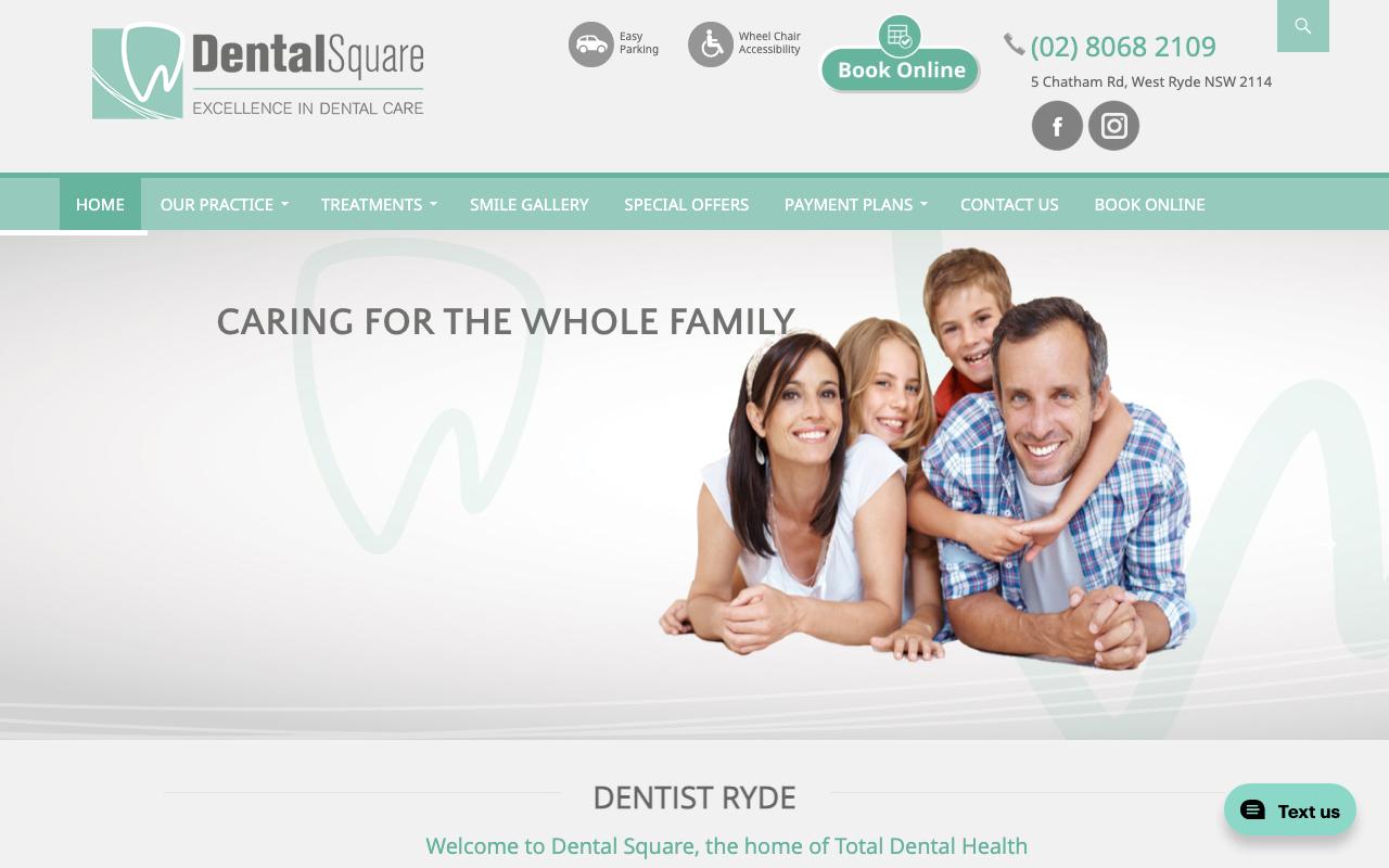 Dental Square West Ryde website