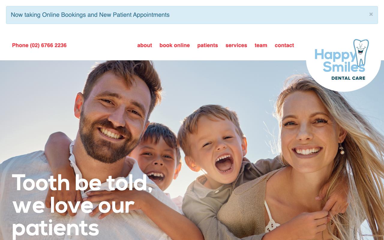 Happy Smiles Dental Tamworth website
