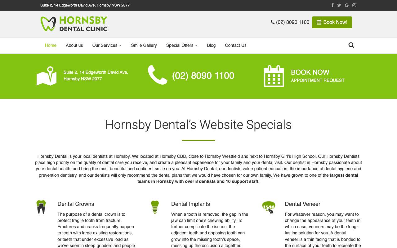 Hornsby Dental website