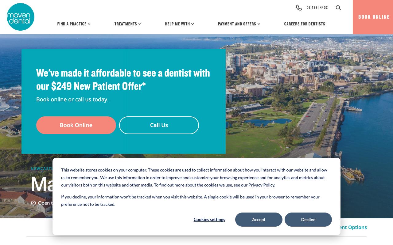 Maven Dental Newcastle website