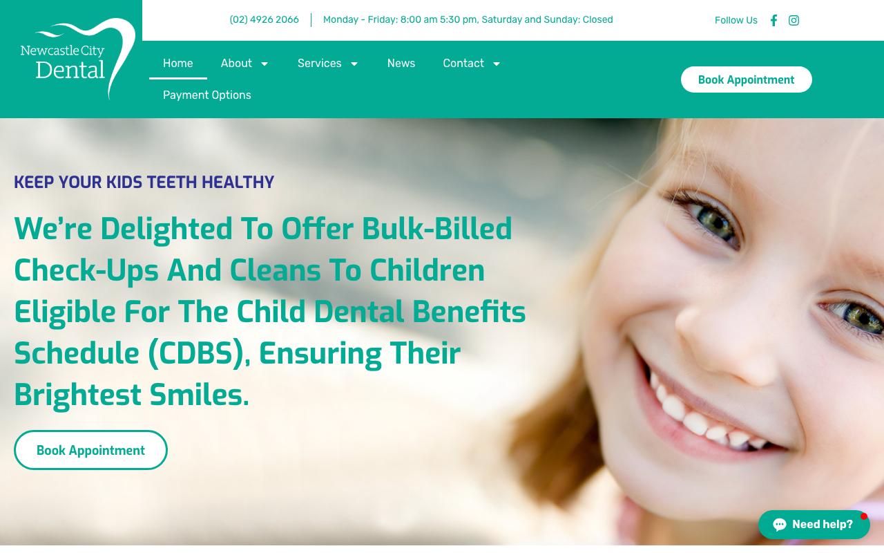 Newcastle City Dental website