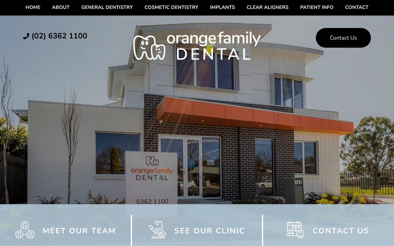 Orange Family Dental website