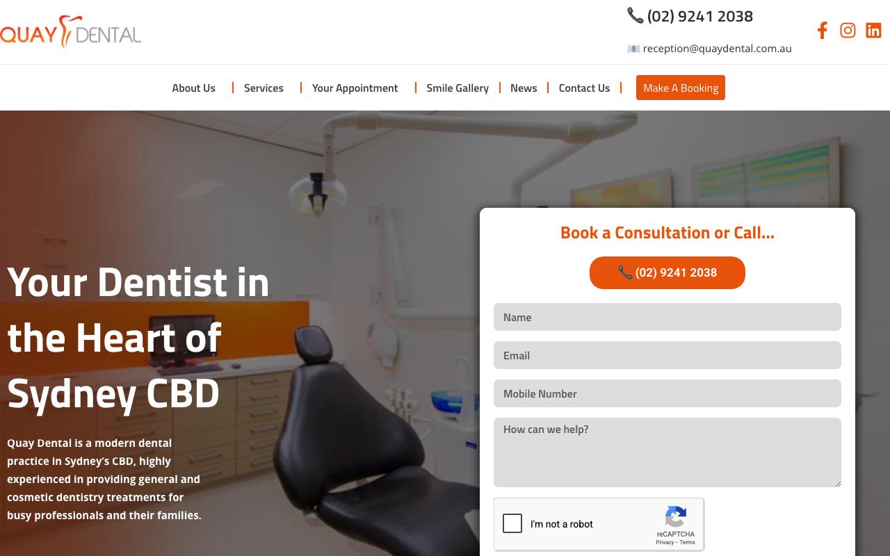 Quay Dental Sydney website
