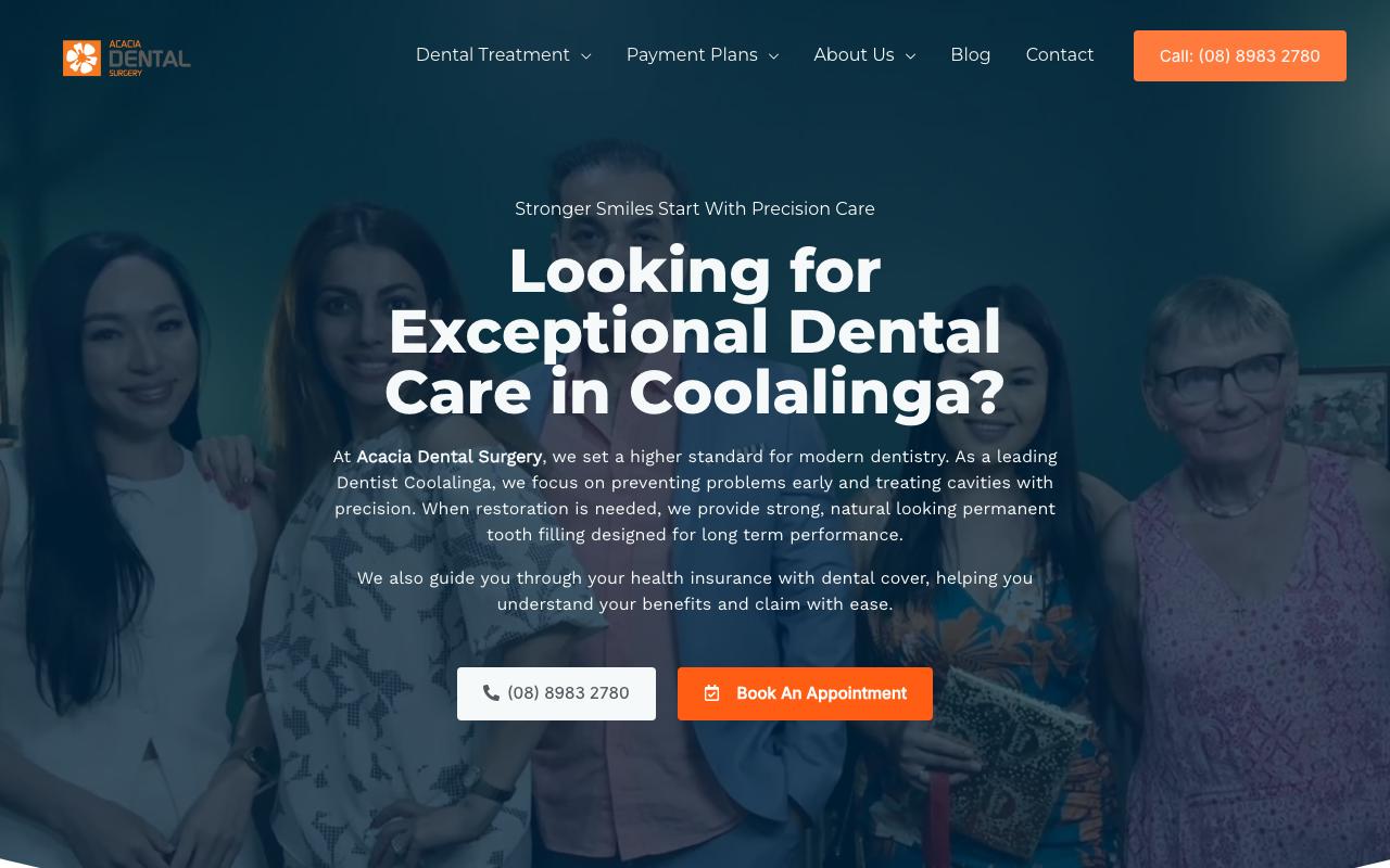 Acacia Family Dental Clinic website