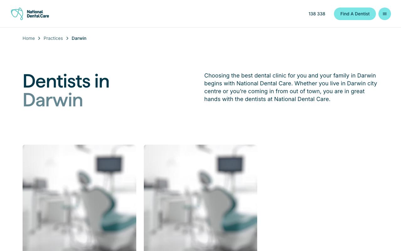 National Dental Care Darwin website