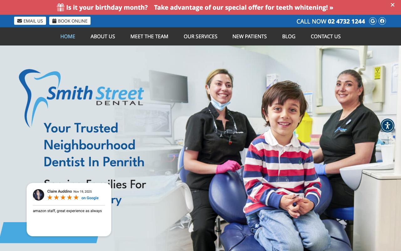 Smith Street Dental website