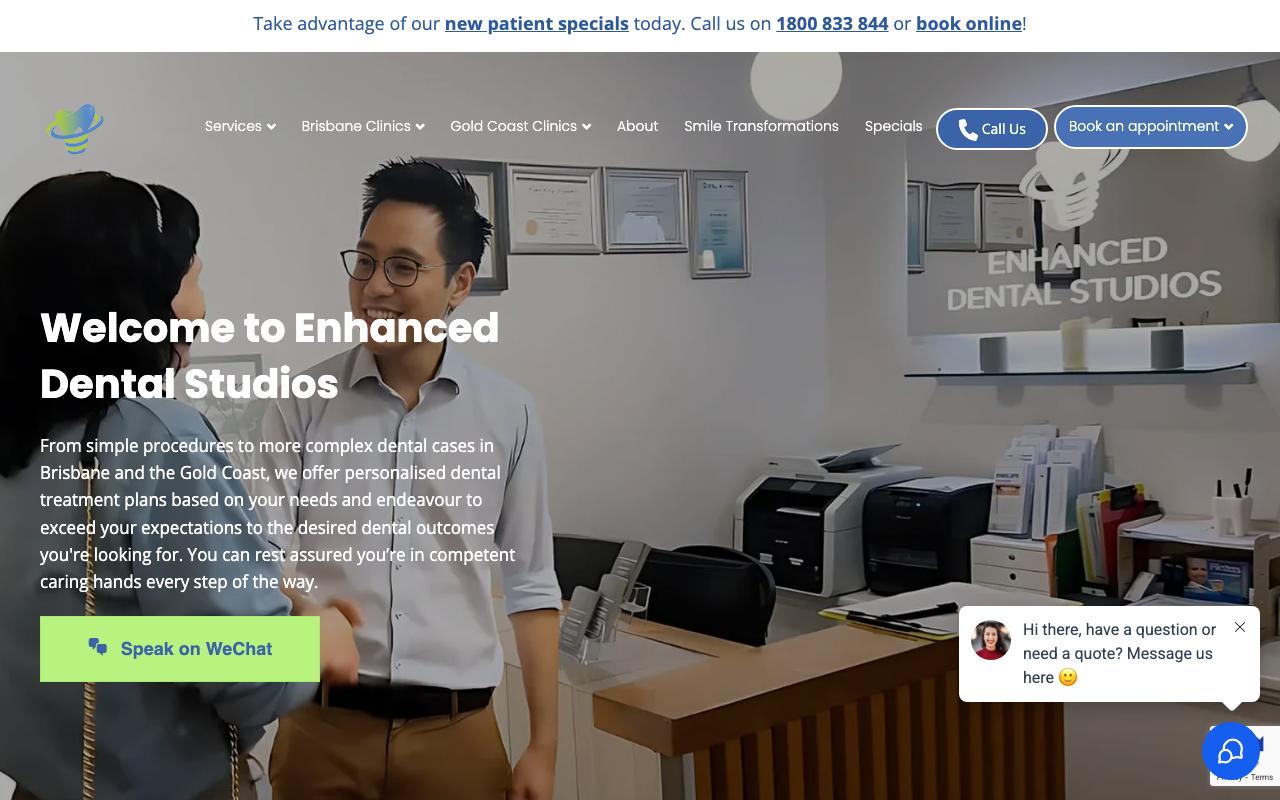 Enhanced Dental Studios website