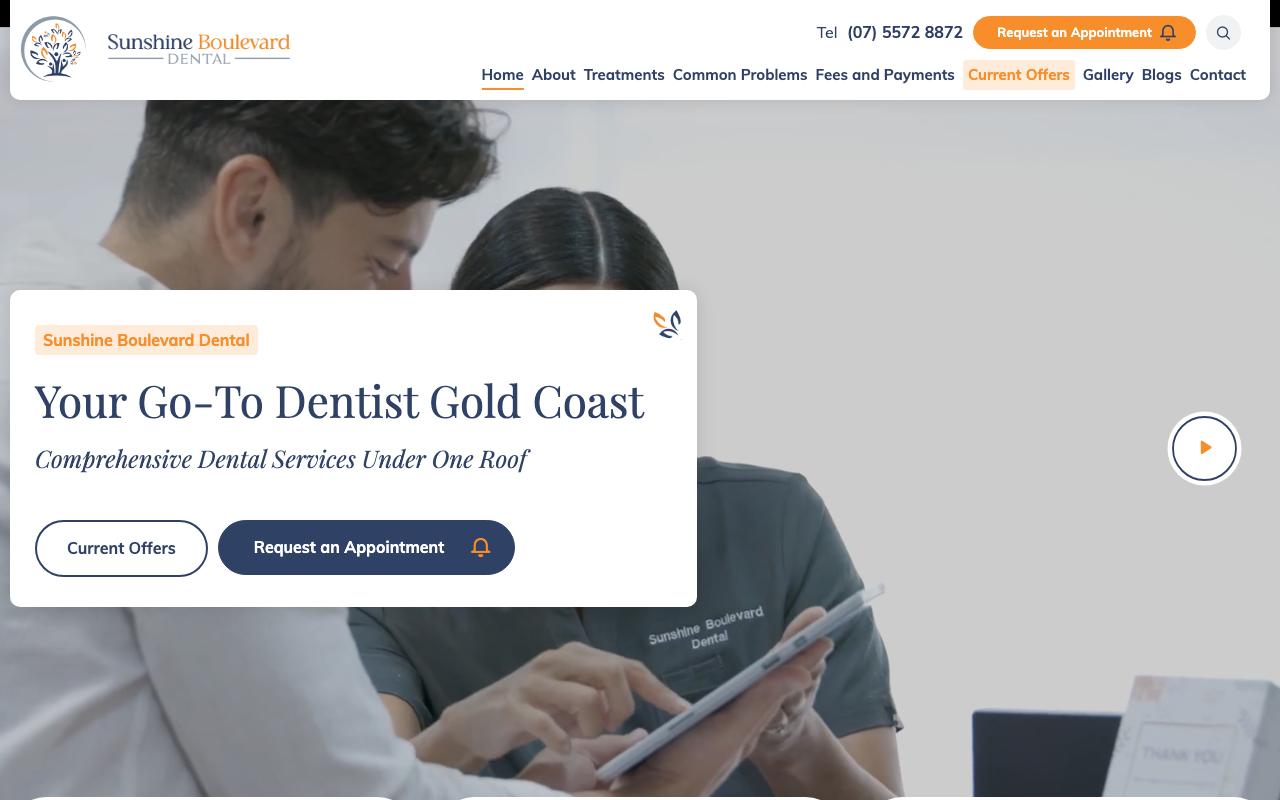 Sunshine Boulevard Dental website