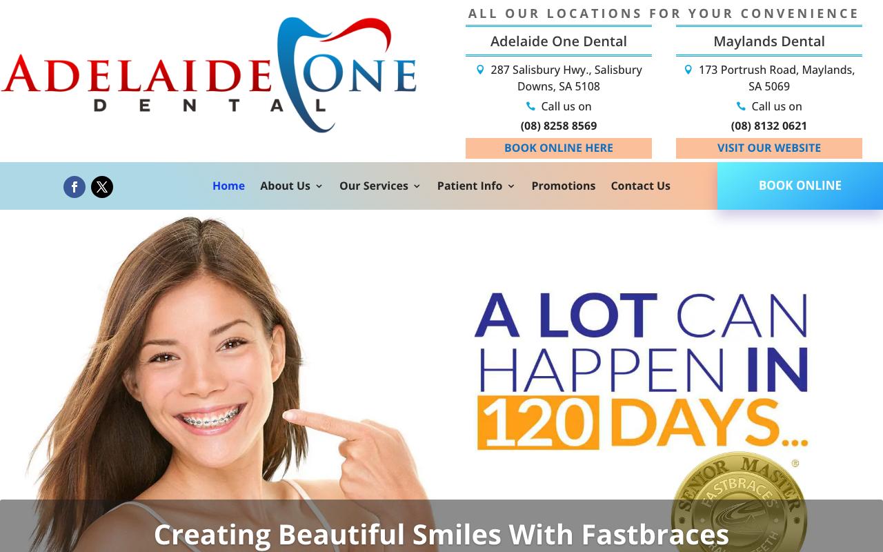 Adelaide One Dental website