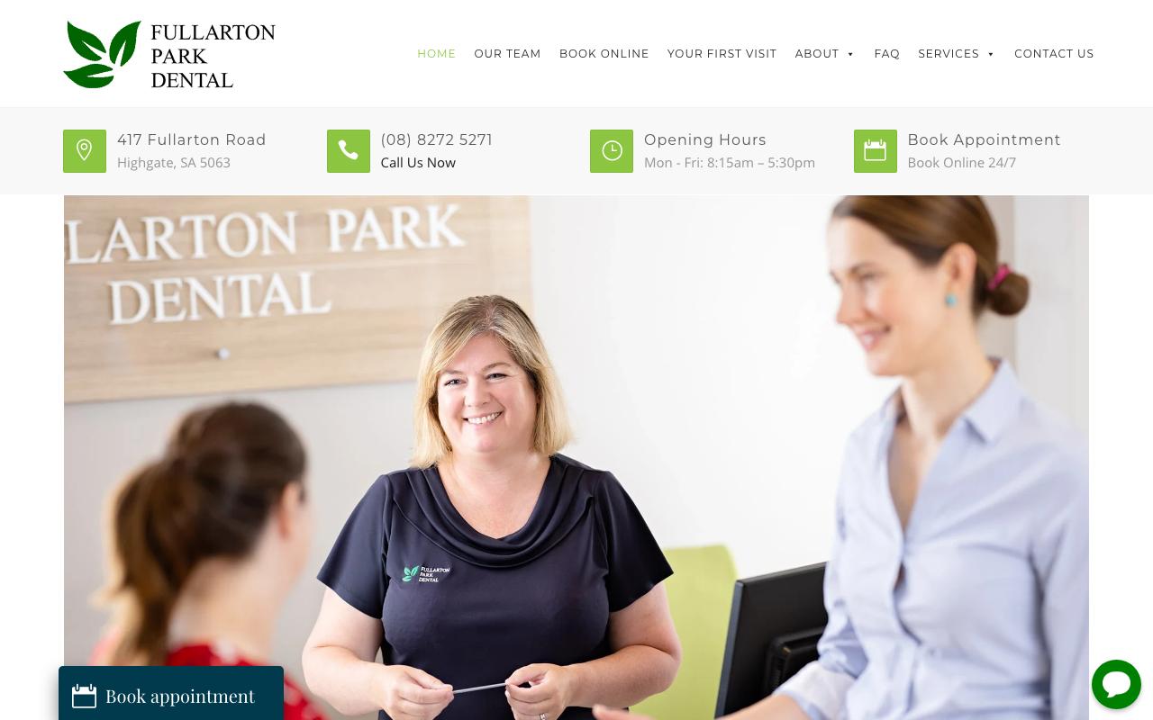 Fullarton Park Dental website