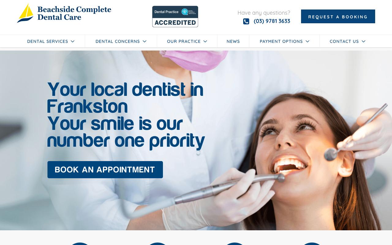 Beachside Complete Dental Care website