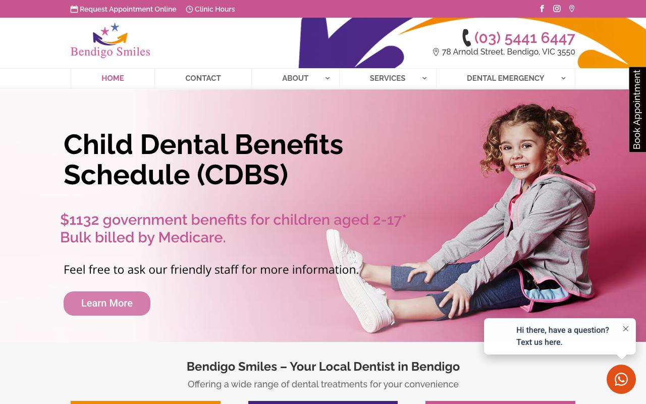 Bendigo Smiles Dentist website