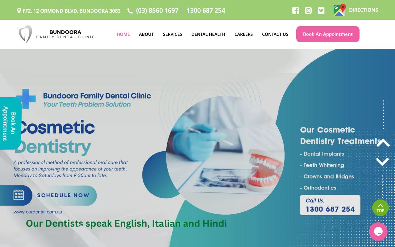 Bundoora Family Dental website