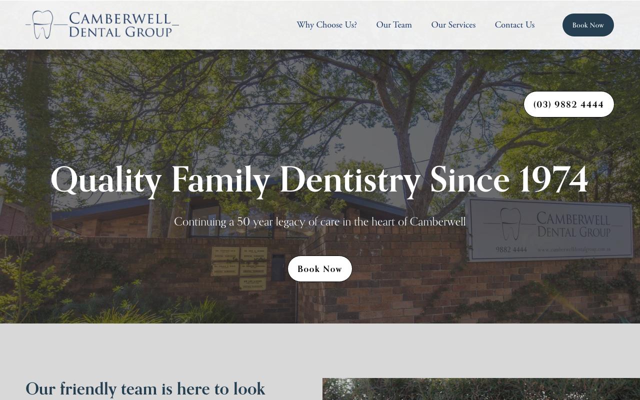 Camberwell Dental Group website