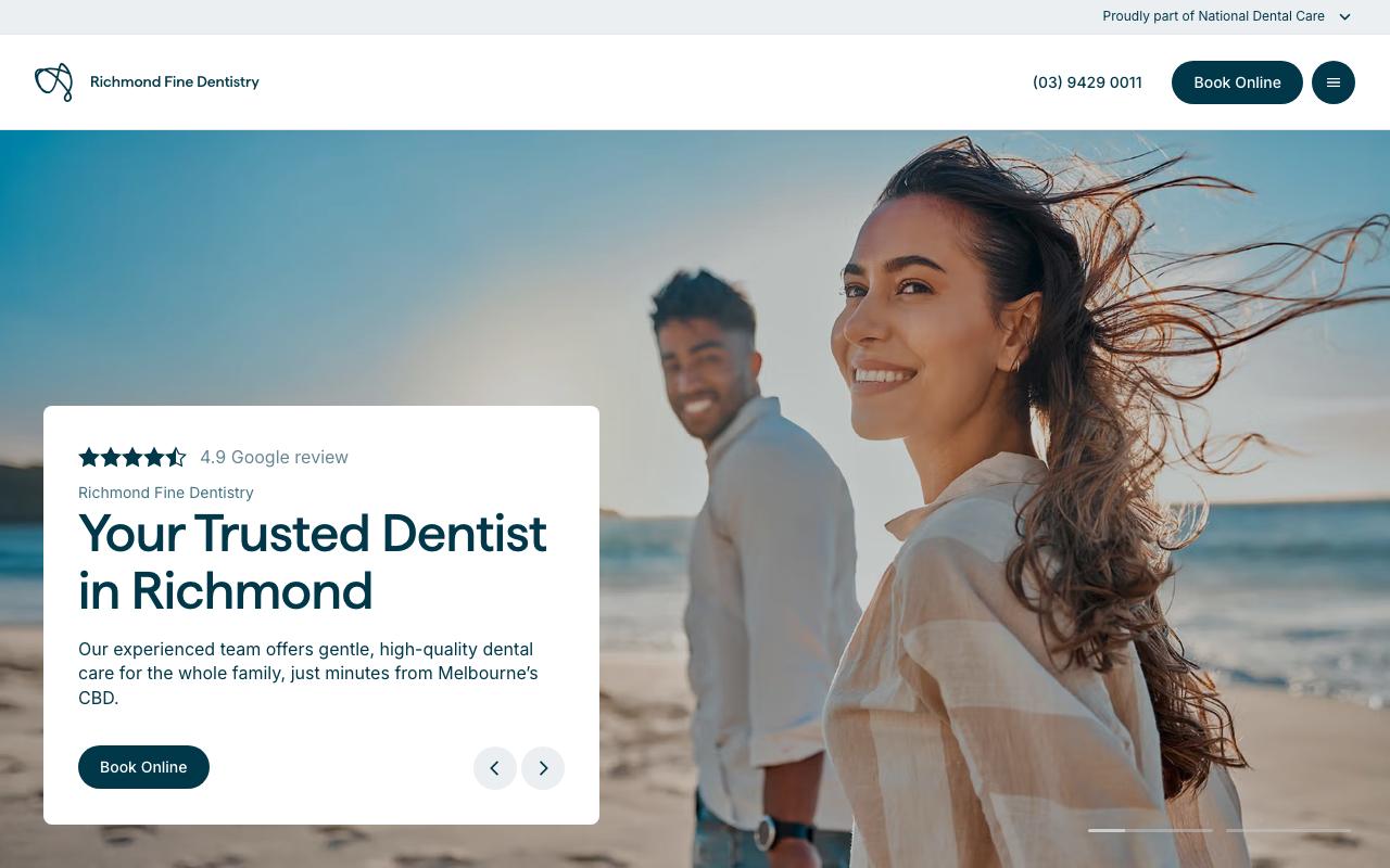 Richmond Fine Dentistry website