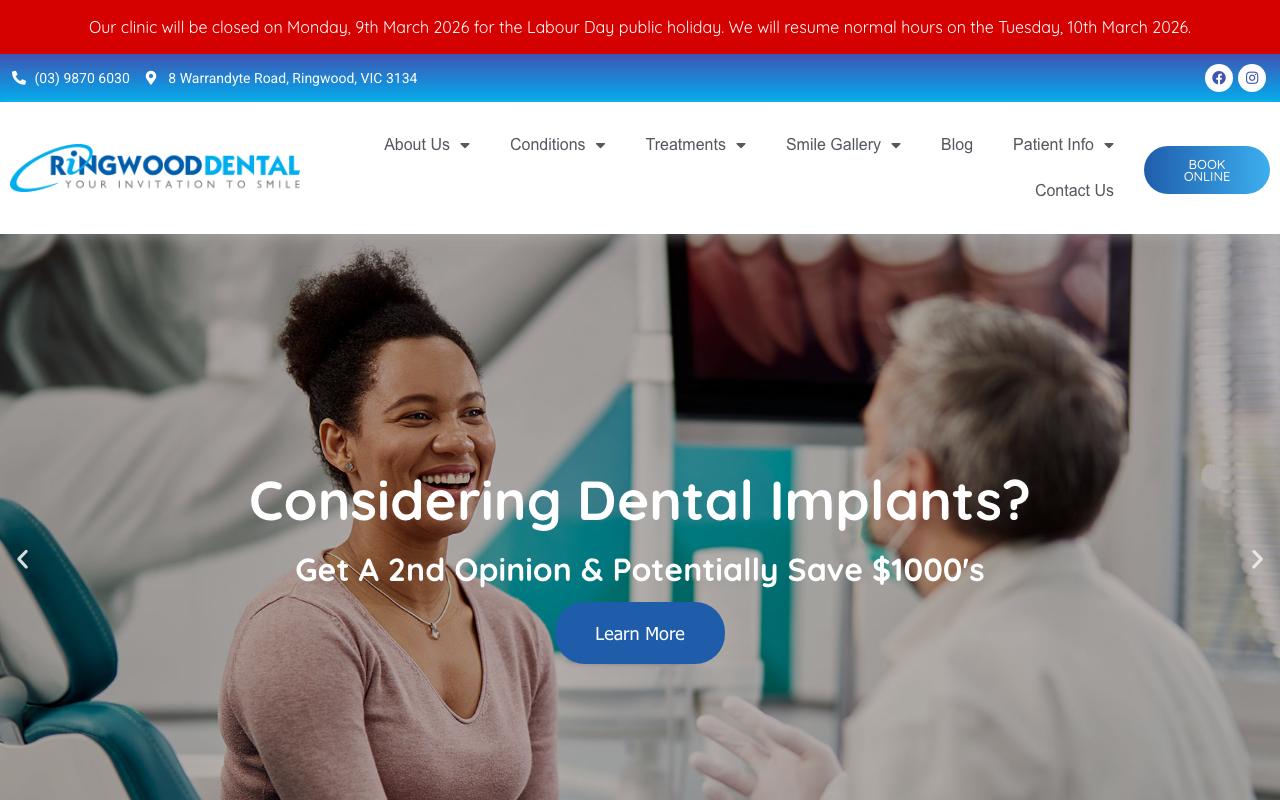 Ringwood Dental website