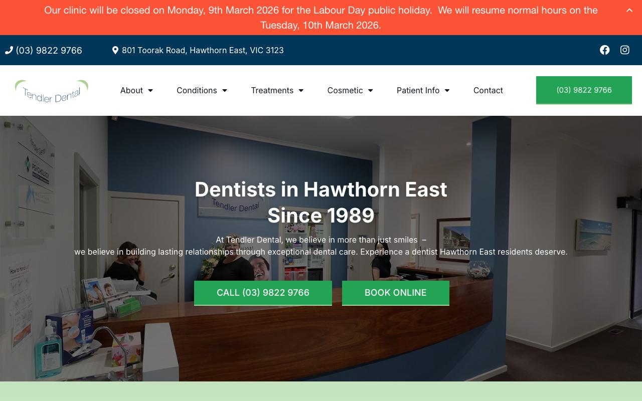 Tendler Dental website
