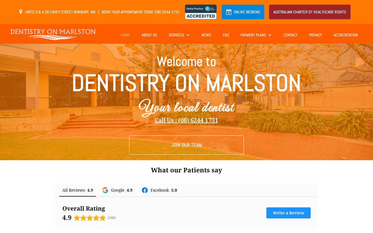 Dentistry on Marlston website