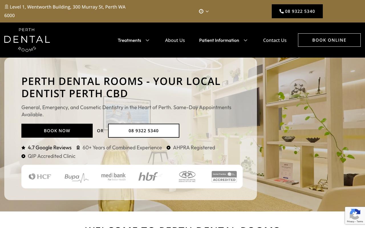 Perth Dental Rooms website